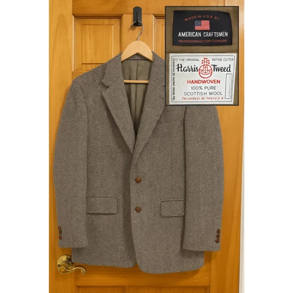 Harris Tweed Brown Blazer - Picture 1 of 12
